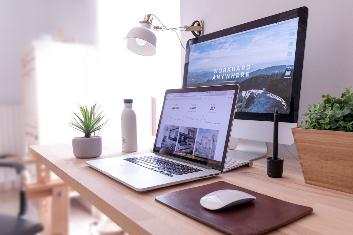 Print on demand shop - working on designs and listings on a desk