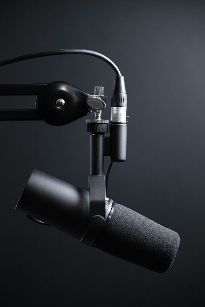 Voice-over jobs online - recording with a professional microphone