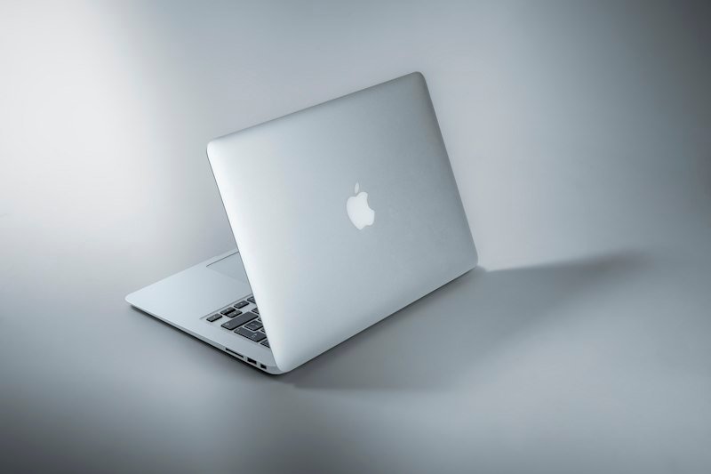Modern laptop with a bright screen on a desk